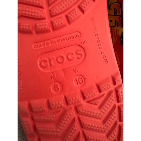 Cars Crocs Mens or Womens Lightning McQueen Disney Slide On Shoes Size 8 and 10 - Picture 8 of 9